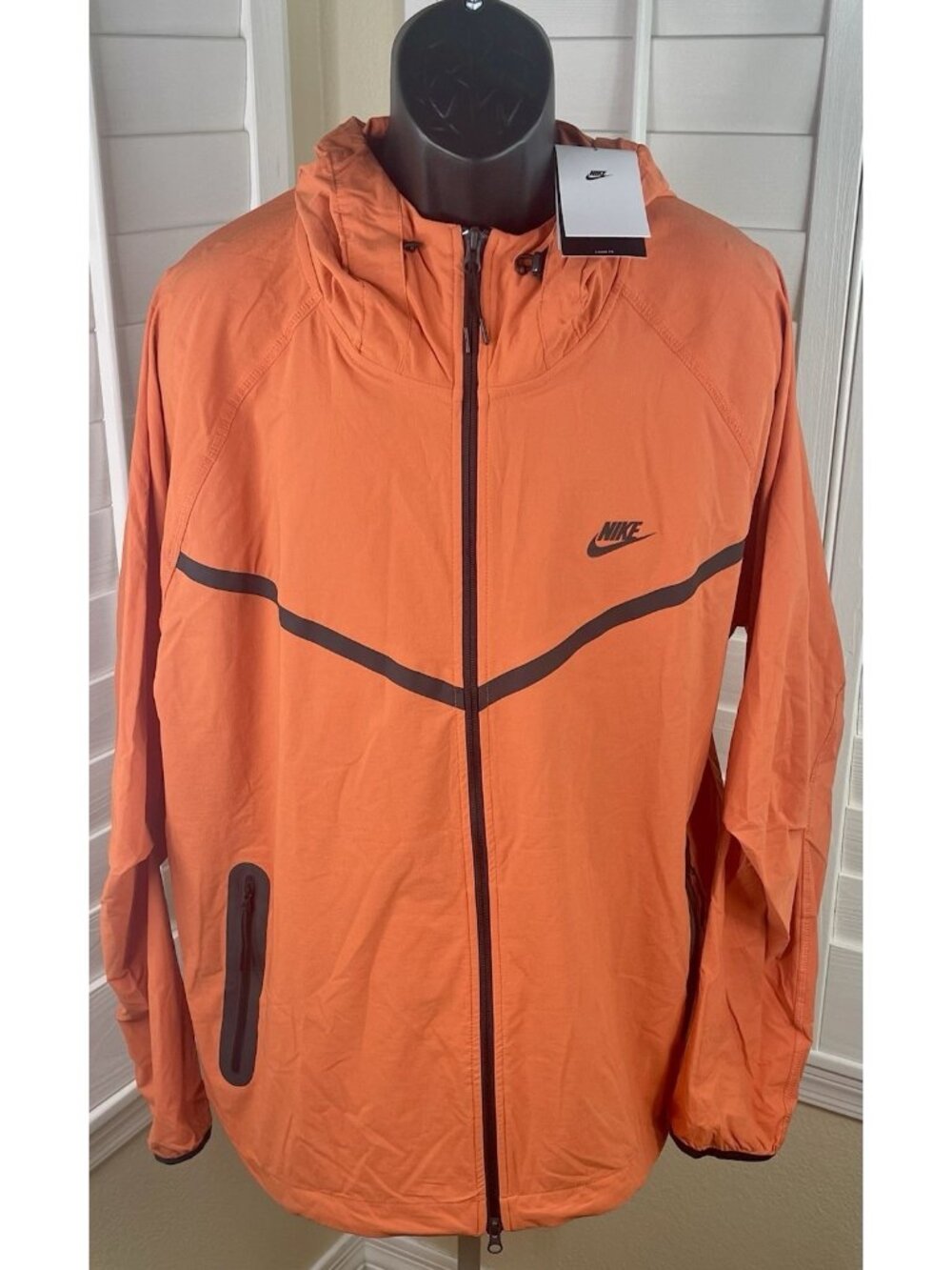 Nike Tech Woven FZ Orange/Black Windbreaker Jacket HM7151-846, Men 2XL, NWT $145